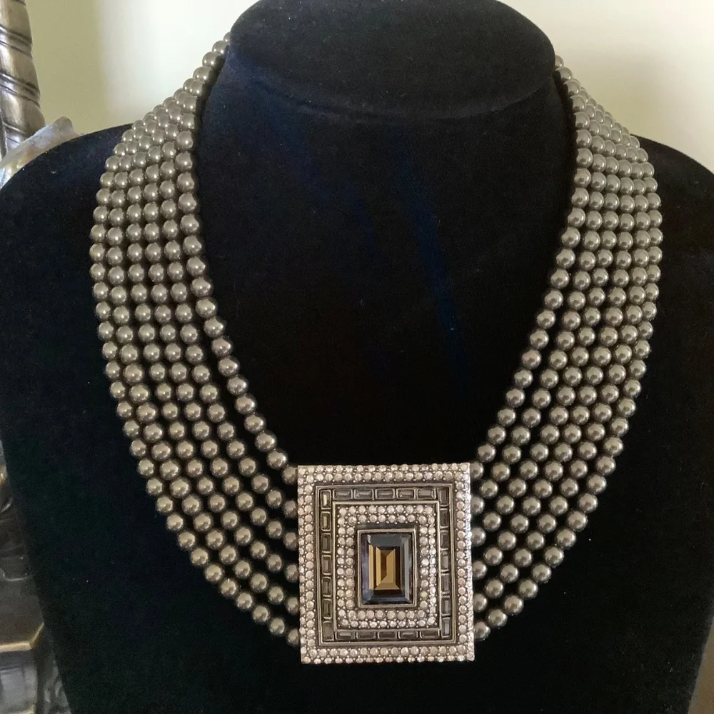 Heidi Daus South Sea Riches Complete Set Crystal Necklace Bracelet Ring Earrings - Picture 9 of 16